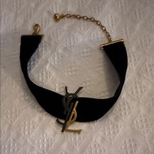 Yves Saint Laurent Black and Gold Choker